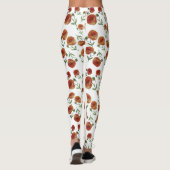 Rode bloemen Leggings (Achterkant)