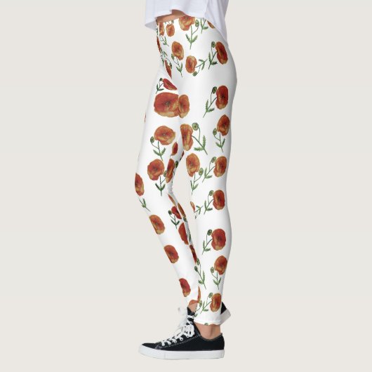 Rode bloemen Leggings (Links)