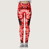 Rode bloemen Leggings (Voorkant)