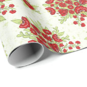 Rode Bloemen Lente Bloemen Cadeaupapier (Rol Hoek)