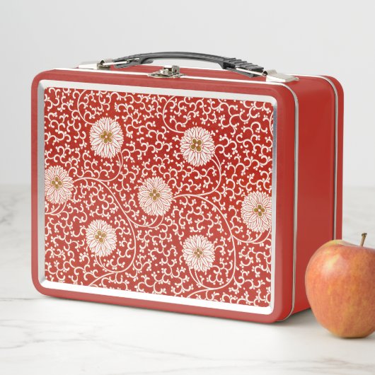 Rode Bloemen Levendig  Klassiek Patroon (In situ)