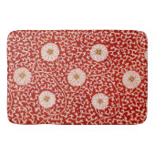 Rode Bloemen Levendig  Klassiek Patroon Badmat (Voorkant)