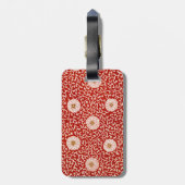 Rode Bloemen Levendig  Klassiek Patroon Bagagelabel (Achterkant verticaal)