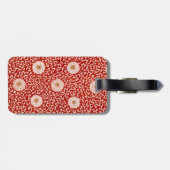 Rode Bloemen Levendig  Klassiek Patroon Bagagelabel (Achterkant horizontaal)