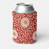 Rode Bloemen Levendig Klassiek Patroon Blikjeskoeler (Blikje Achterkant)