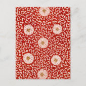 Rode Bloemen Levendig  Klassiek Patroon Briefkaart (Voorkant)