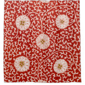 Rode Bloemen Levendig  Klassiek Patroon Douchegordijn (Voorkant)