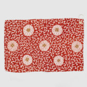 Rode Bloemen Levendig  Klassiek Patroon Golfhanddoek (Horizontaal)