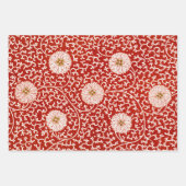 Rode Bloemen Levendig Klassiek Patroon Inpakpapier Vel (Voorkant 2)