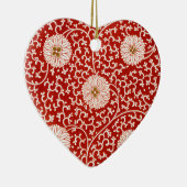 Rode Bloemen Levendig  Klassiek Patroon Keramisch Ornament (Rechts)