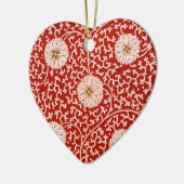 Rode Bloemen Levendig  Klassiek Patroon Keramisch Ornament (Links)