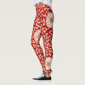 Rode Bloemen Levendig Klassiek Patroon Leggings (Links)