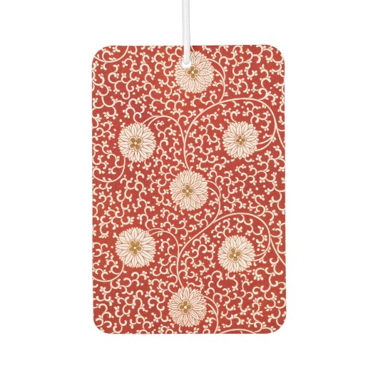 Rode Bloemen Levendig Klassiek Patroon Luchtverfrisser (Voorkant)