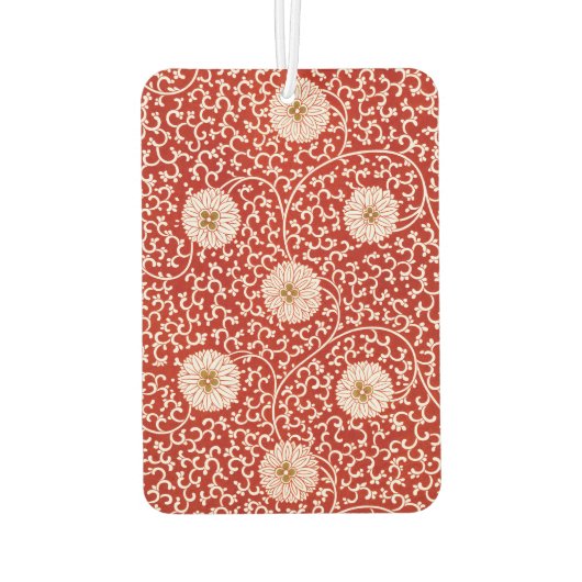 Rode Bloemen Levendig  Klassiek Patroon Luchtverfrisser (Achterkant)