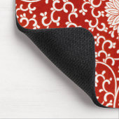 Rode Bloemen Levendig  Klassiek Patroon Muismat (Hoek)