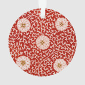 Rode Bloemen Levendig  Klassiek Patroon Ornament (achterkant)