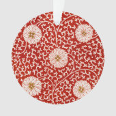 Rode Bloemen Levendig  Klassiek Patroon Ornament (voorkant)