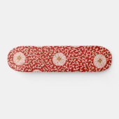 Rode Bloemen Levendig  Klassiek Patroon Persoonlijk Skateboard (Horizontaal)