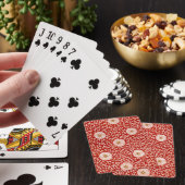 Rode Bloemen Levendig Klassiek Patroon Pokerkaarten (Insitu)