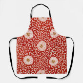 Rode Bloemen Levendig  Klassiek Patroon Schort (Voorkant)