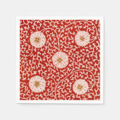 Rode Bloemen Levendig Klassiek Patroon Servet (Voorkant)