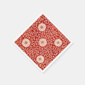 Rode Bloemen Levendig Klassiek Patroon Servet (Hoek)