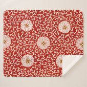 Rode Bloemen Levendig Klassiek Patroon Sherpa Deken (Voorkant (horizontaal))