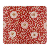 Rode Bloemen Levendig  Klassiek Patroon Snijplank (Voorkant)