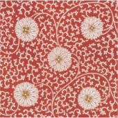 Rode Bloemen Levendig  Klassiek Patroon Sticker (Voorkant)