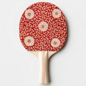 Rode Bloemen Levendig  Klassiek Patroon Tafeltennisbatje (Achterkant)