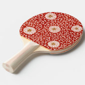 Rode Bloemen Levendig  Klassiek Patroon Tafeltennisbatje (Voorkant Gekanteld)