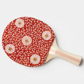 Rode Bloemen Levendig  Klassiek Patroon Tafeltennisbatje (Zijkant)