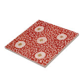 Rode Bloemen Levendig Klassiek Patroon Tegeltje (Zijkant)