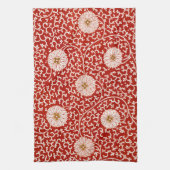 Rode Bloemen Levendig  Klassiek Patroon Theedoek (Verticaal)