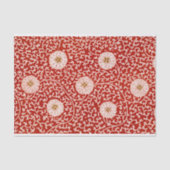 Rode Bloemen Levendig Klassiek Patroon Tissuepapier (Voorkant)