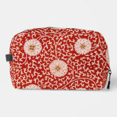 Rode Bloemen Levendig  Klassiek Patroon Toilettasje (Voorkant)