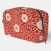 Rode Bloemen Levendig  Klassiek Patroon Toilettasje (Rechterhoek)