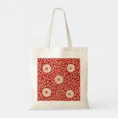 Rode Bloemen Levendig  Klassiek Patroon Tote Bag (Achterkant)