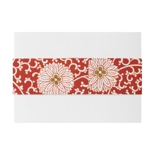 Rode Bloemen Levendig Klassiek Patroon Uitnodigingen Wikkel (Achterkant Voorbeeld)