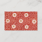 Rode Bloemen Levendig Klassiek Patroon Visitekaartje (Achterkant)