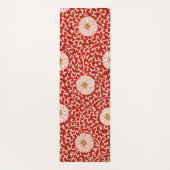 Rode Bloemen Levendig Klassiek Patroon Yogamat (Achterkant)