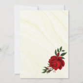 rode bloemen loof bruiloft kaart (Achterkant)