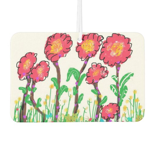 Rode bloemen luchtverfrisser (Voorkant)