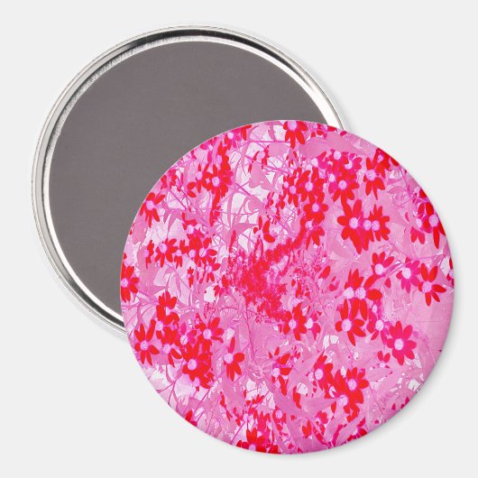  rode bloemen magneet (Voorkant / Achterkant)