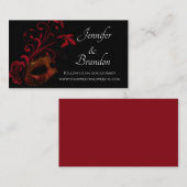 Rode Bloemen Masker Bruiloft Website Informatiekaartje (Voorkant / Achterkant)