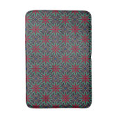 Rode bloemen met groen en blauw badmat (Voorkant Verticaal)