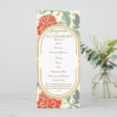 Rode bloemen met groene bladeren (Staand voorkant)
