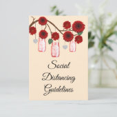 Rode Bloemen Metselwerk Pot Veiligheidsmaatregelen Informatiekaartje (Staand voorkant)