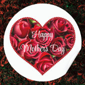 Rode Bloemen Moderne Elegante Gelukkige Moeders Da Ronde Sticker