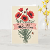 Rode Bloemen Moederdagkaart Kaart (Gele Bloem)